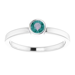 14K White Gold 4 mm Lab-Grown Alexandrite Ring