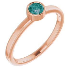 14K Rose Gold 4 mm Lab-Grown Alexandrite Ring