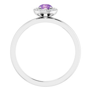 Platinum Natural Amethyst & .05 CTW Natural Diamond Ring