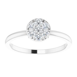 14K White Gold 1/5 CTW Natural Diamond Stackable Cluster Ring