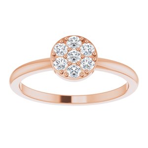 14K Rose Gold 1/5 CTW Natural Diamond Stackable Cluster Ring
