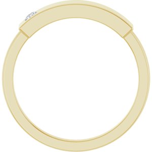 14K Yellow Gold .03 CT Natural Diamond Stackable Family Signet Ring