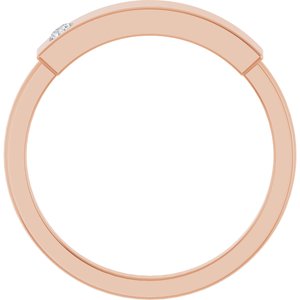 14K Rose Gold .03 CT Natural Diamond Stackable Family Signet Ring