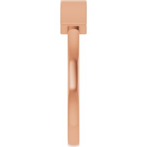 14K Rose Gold .03 CT Natural Diamond Stackable Family Signet Ring