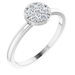14K White Gold 1/5 CTW Natural Diamond Stackable Cluster Ring