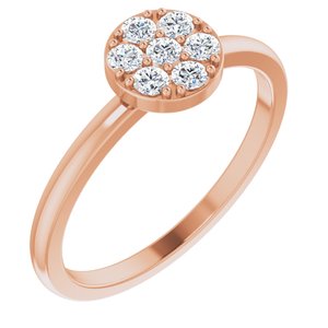 14K Rose Gold 1/5 CTW Natural Diamond Stackable Cluster Ring