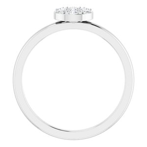 Platinum 1/5 CTW Natural Diamond Stackable Cluster Ring