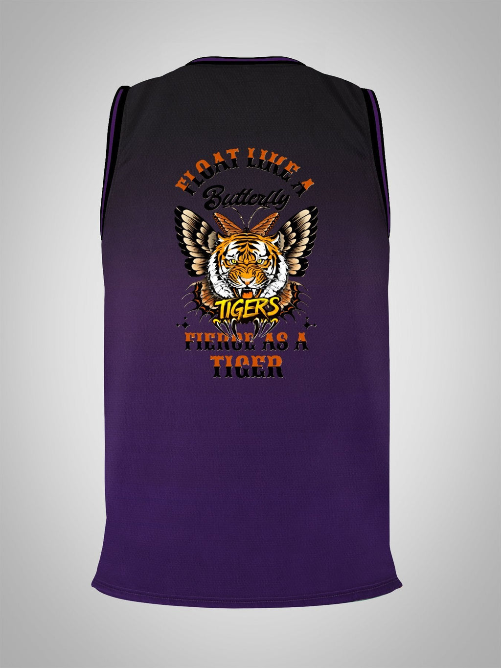 Float Like a Butterfly Fierce as a Tiger Adult Purple Basketball Jersey | Ships From USA