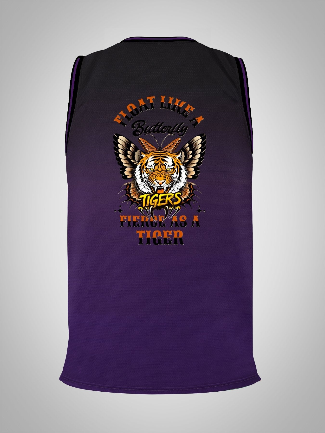 Float Like a Butterfly Fierce as a Tiger Adult Purple Basketball Jersey | Ships From USA