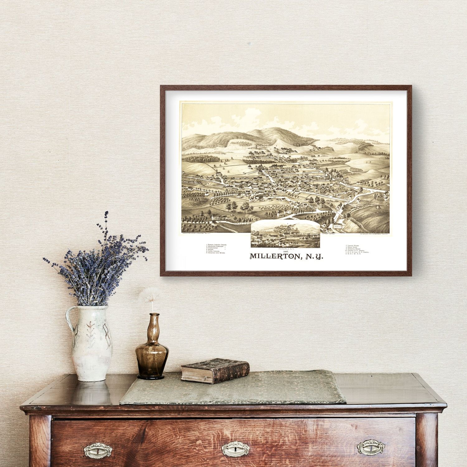Vintage Map of Millerton, New York 1887