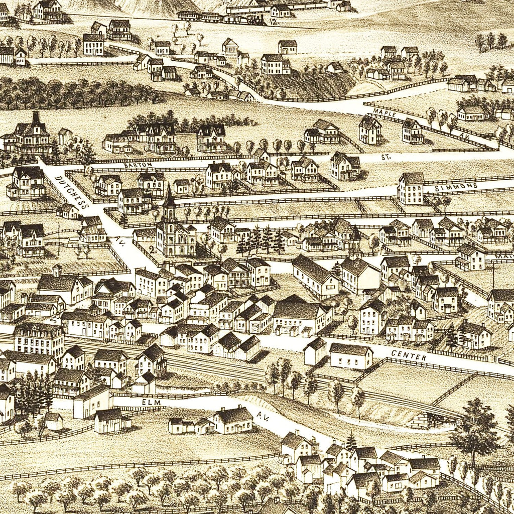 Vintage Map of Millerton, New York 1887