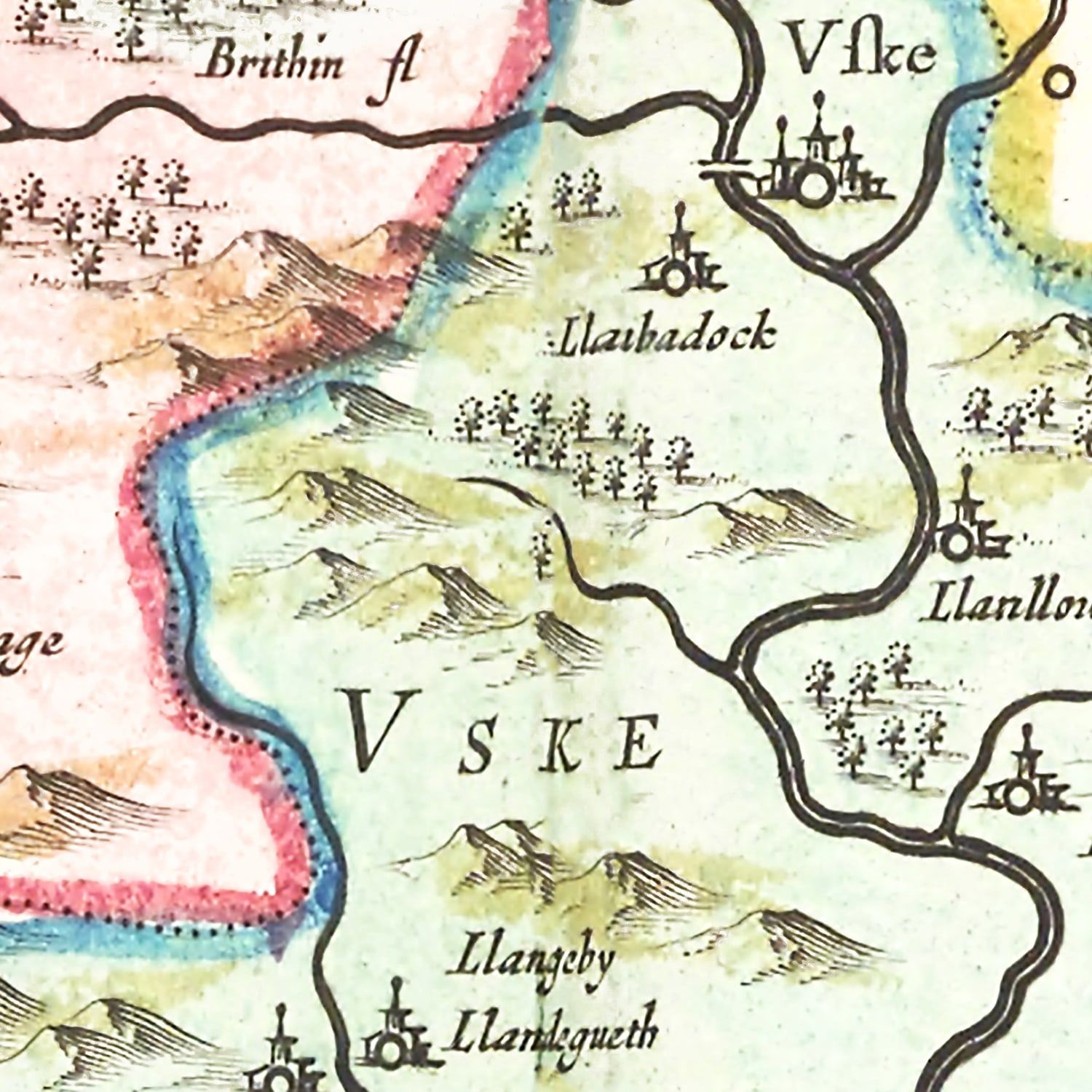 Vintage Map of Pembrokeshire 1665