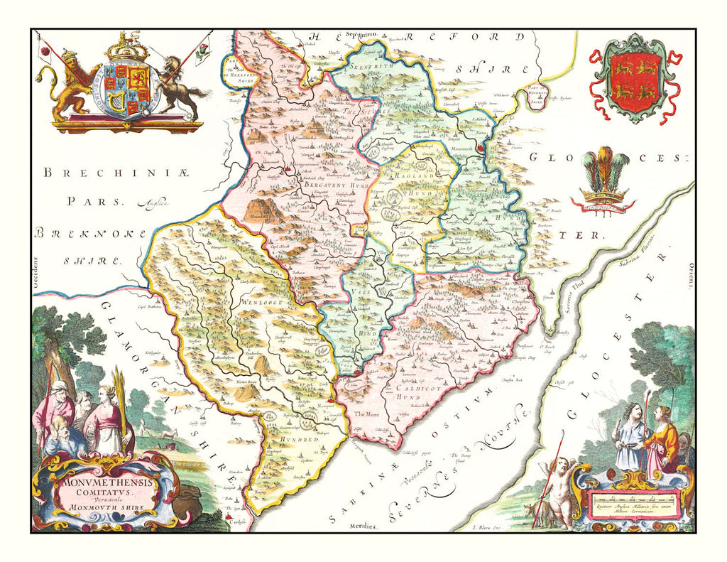 Vintage Map of Pembrokeshire 1665