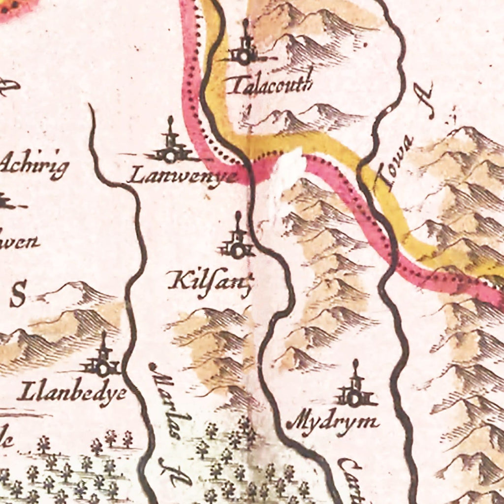Vintage Map of Pembrokeshire 1665