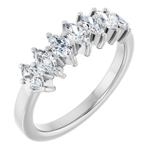 14K White Gold 7/8 CTW Natural Diamond Anniversary Band