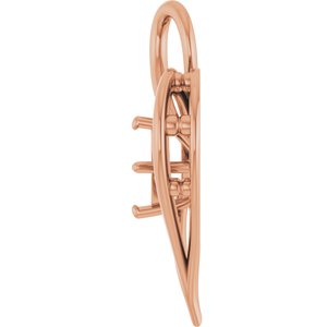 10K Rose Gold  7.4 mm Round Pendant Mounting – image 6
