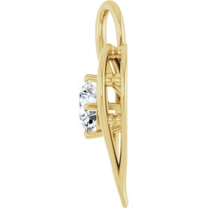 10K Yellow Gold  7.4 mm Round Pendant Mounting – image 5