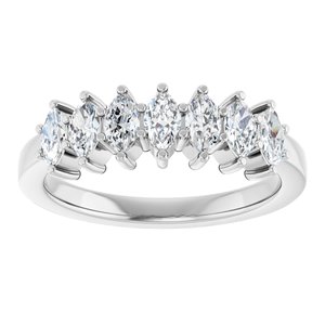 14K White Gold 7/8 CTW Natural Diamond Anniversary Band