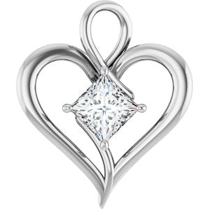Platinum  6.5 mm Square Pendant Mounting