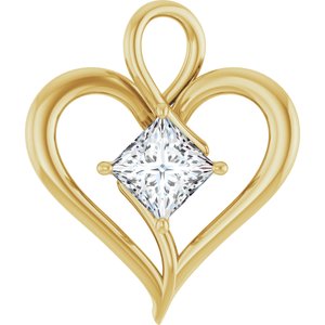 10K Yellow Gold  6.5 mm Square Pendant Mounting