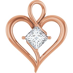 14K Rose Gold  6.5 mm Square Pendant Mounting