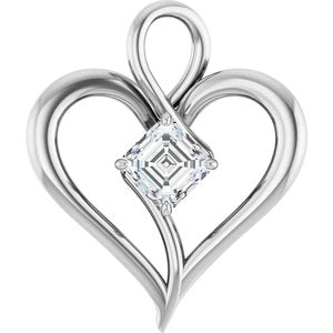 Continuum Sterling Silver  5 mm Asscher Pendant Mounting