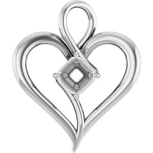 Sterling Silver  5 mm Asscher Pendant Mounting – image 2