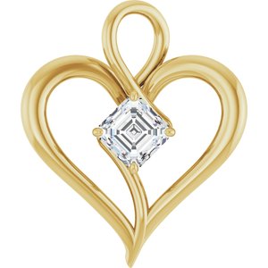 10K Yellow Gold  5 mm Asscher Pendant Mounting