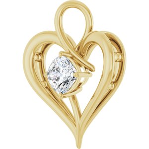 10K Yellow Gold  6 mm Cushion Pendant Mounting – image 3
