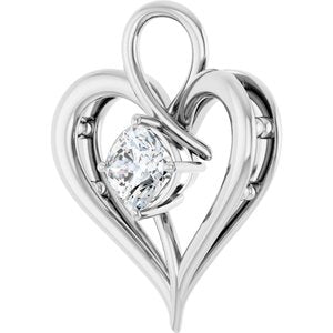 Sterling Silver  6 mm Cushion Pendant Mounting – image 3