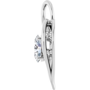 10K White Gold  8x6 mm Oval Pendant Mounting – image 5
