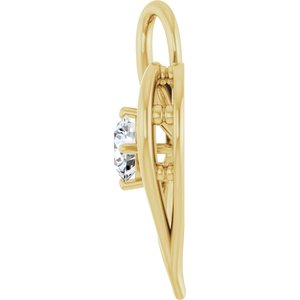 10K Yellow Gold  5.2 mm Round Pendant Mounting – image 5