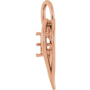 18K Rose Gold  5.2 mm Round Pendant Mounting – image 6