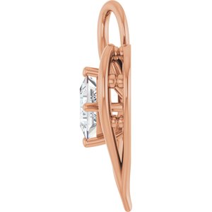 14K Rose Gold  5.5 mm Square Pendant Mounting – image 5