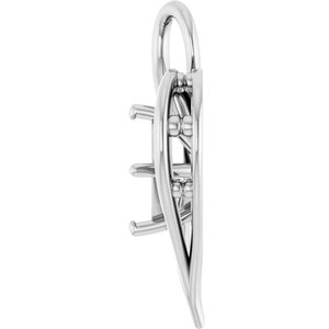 14K White Gold  6.5 mm Square Pendant Mounting – image 6