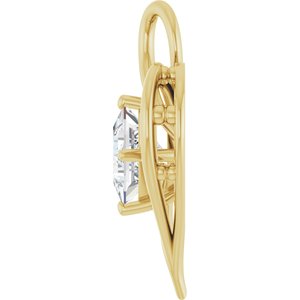 18K Yellow Gold  6.5 mm Square Pendant Mounting – image 5