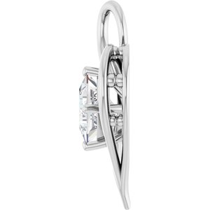 14K X1 White Gold  6.5 mm Square Pendant Mounting – image 5