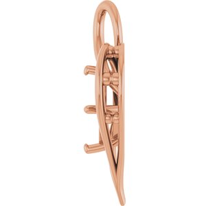 10K Rose Gold  8 mm Square Pendant Mounting – image 6