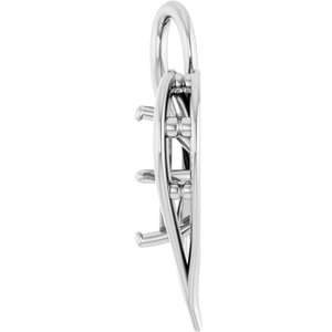 14K White Gold  8 mm Square Pendant Mounting – image 6