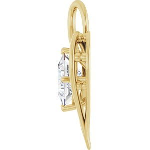10K Yellow Gold  8 mm Square Pendant Mounting – image 5