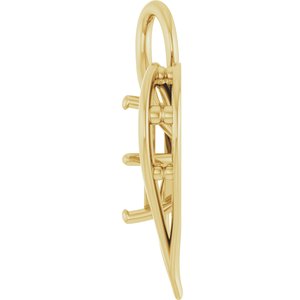 10K Yellow Gold  8 mm Square Pendant Mounting – image 6