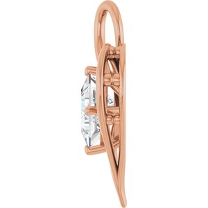 10K Rose Gold  8 mm Square Pendant Mounting – image 5