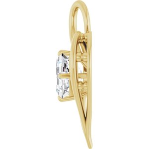 14K Yellow Gold  7 mm Asscher Pendant Mounting – image 5