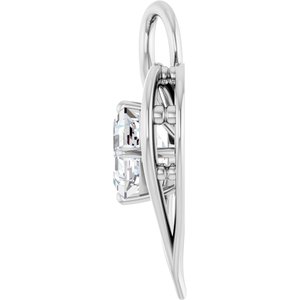 10K White Gold  7 mm Asscher Pendant Mounting – image 5