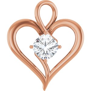 14K Rose Gold  8 mm Cushion Pendant Mounting