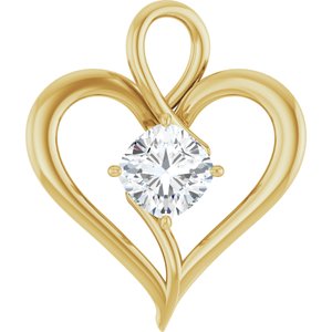 14K Yellow Gold  8 mm Cushion Pendant Mounting