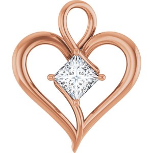 10K Rose Gold  5.5 mm Square Pendant Mounting