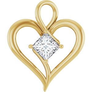 14K Yellow Gold  5.5 mm Square Pendant Mounting