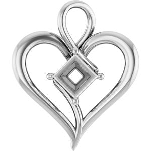 Continuum Sterling Silver  5.5 mm Square Pendant Mounting – image 2