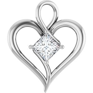 18K White Gold  5.5 mm Square Pendant Mounting